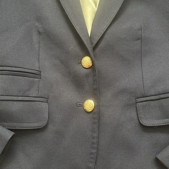 J.Crew | Classic School Boy Wool Blazer in Navy With Gold Buttons Size 00 - Picture 6 of 14